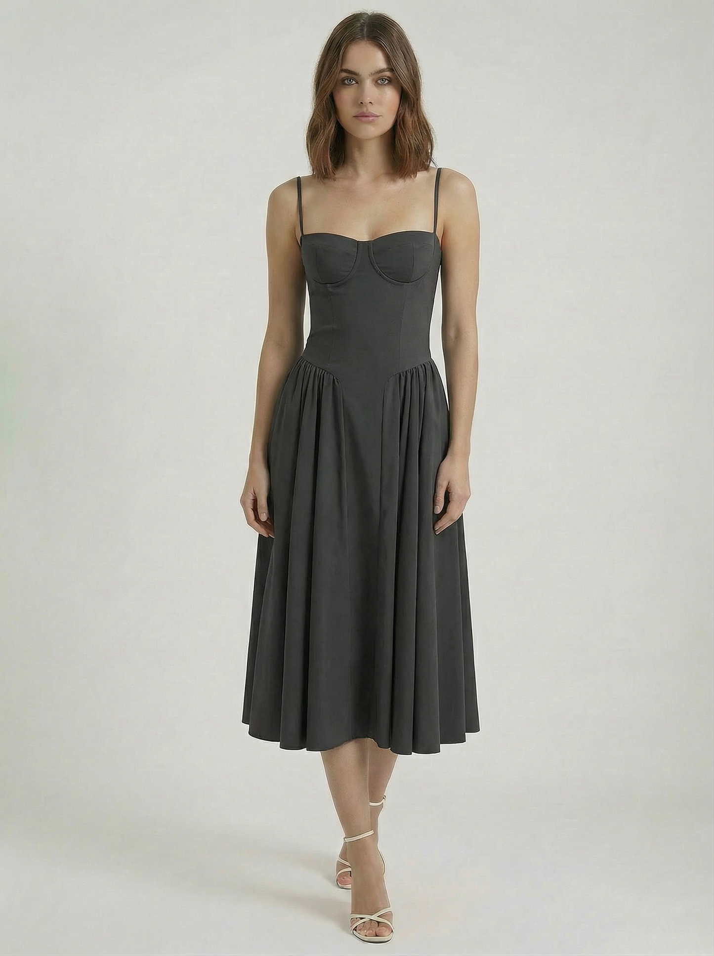 Odette Corset Cocktail Midi Dress