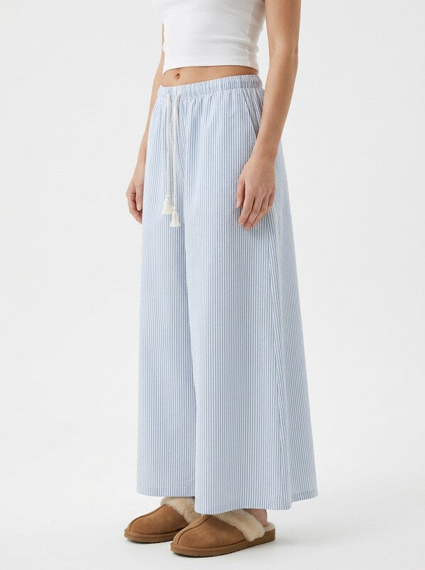 Women's Cotton Drawstring Straight Leg Pants