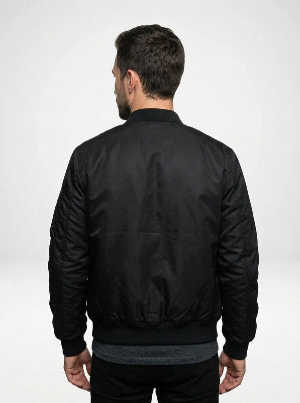 Men’s Baseball Collar Zip Bomber Jacket