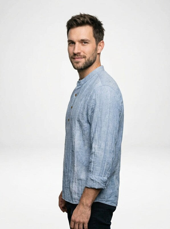 Men’s Lightweight Linen Henley Shirt