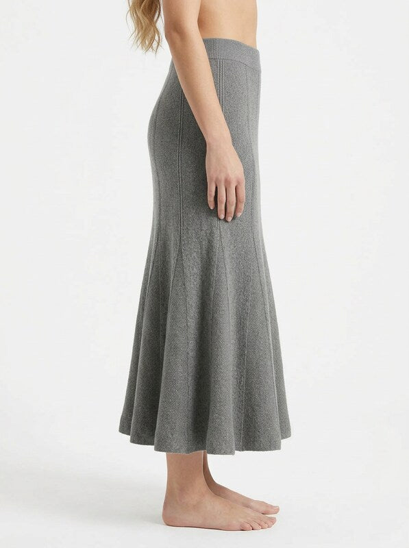 Pleated Fit and Flare Maxi Skirt