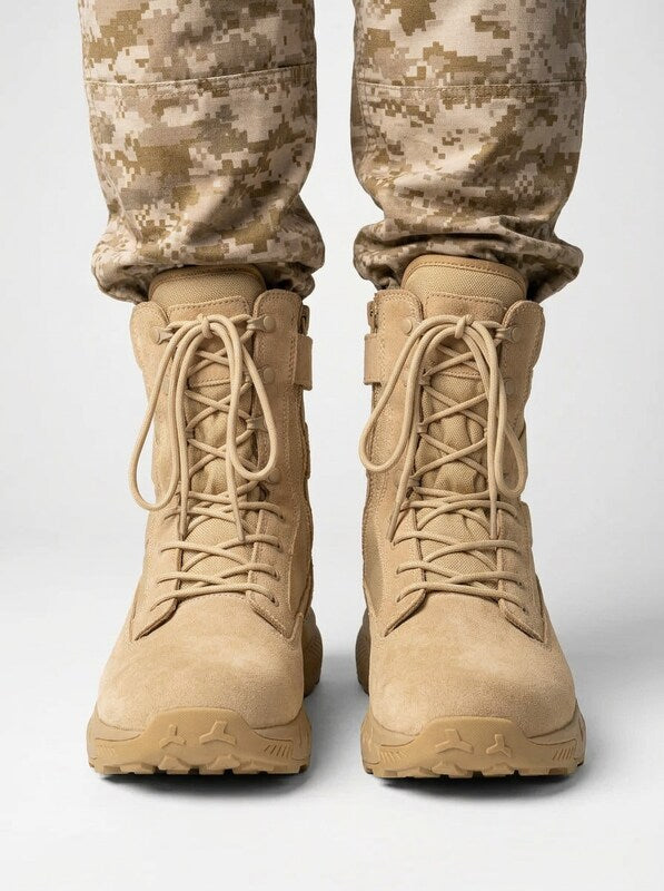 Men’s Tactical Work Boots Side Zipper Lace Up