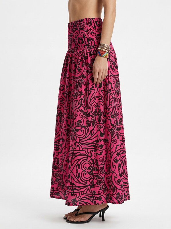 Elegant Elastic Waistband Maxi Skirt
