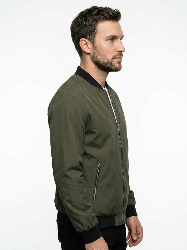Men’s Lightweight Zip Front Bomber Jacket