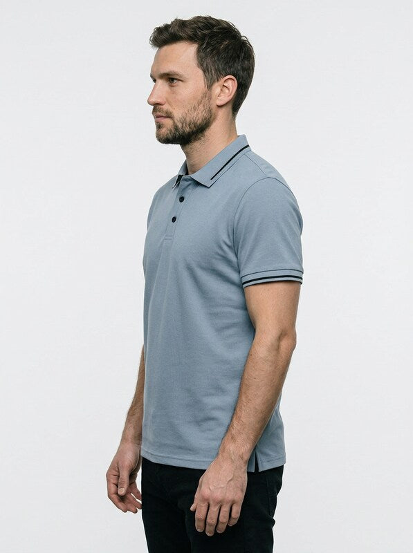 Elegant Contemporary Men’s Short-Sleeve Business Polo Shirt