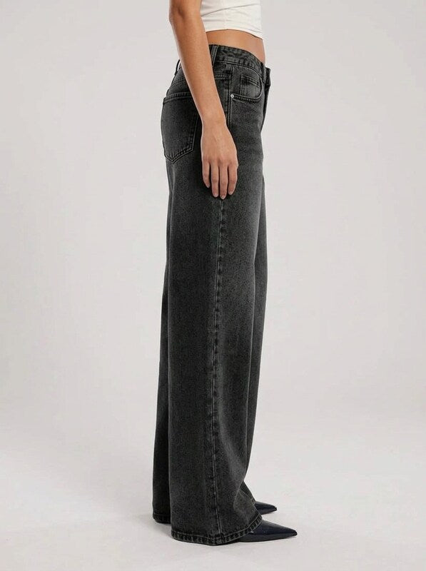 Women's Low Waist Loose Straight Leg Denim Jeans