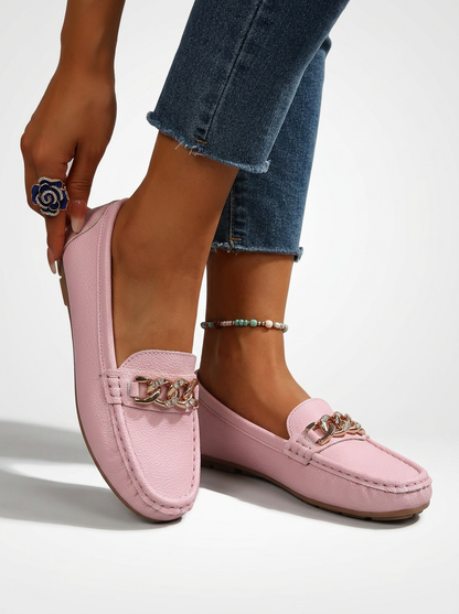 Women's Chain Detail Slip On Loafers