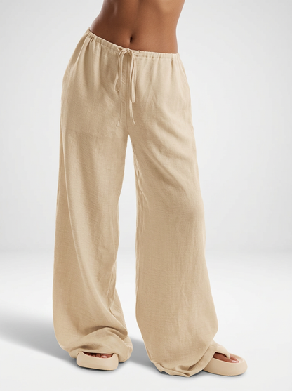 Women's Linen Front Tie Beach Trousers