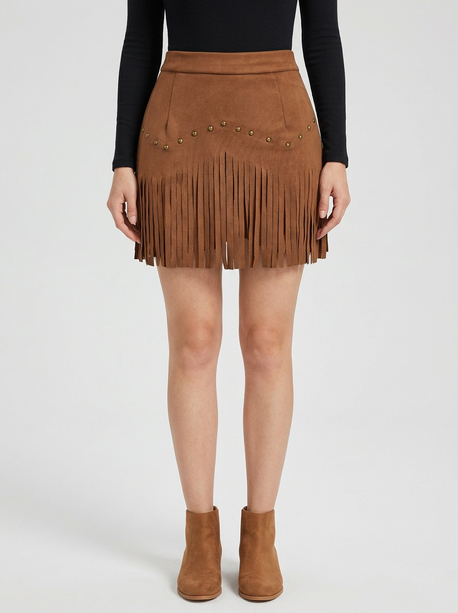 Suede A-Line Mini Skirt