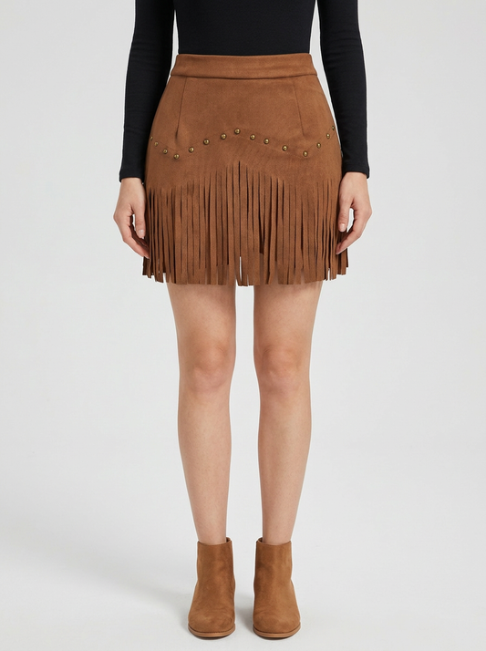 Suede A-Line Mini Skirt