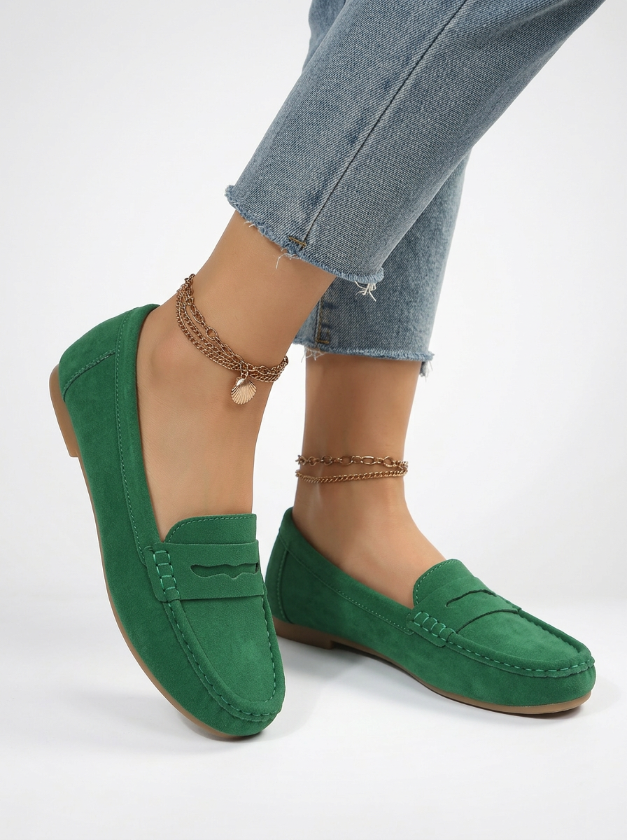 Women's Suede Knit Slip-On Flats