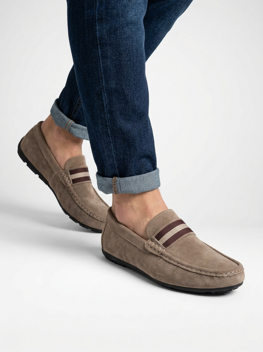 Men’s Textured Casual Loafers Rubber Sole