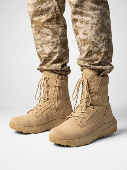 Men’s Tactical Work Boots Side Zipper Lace Up