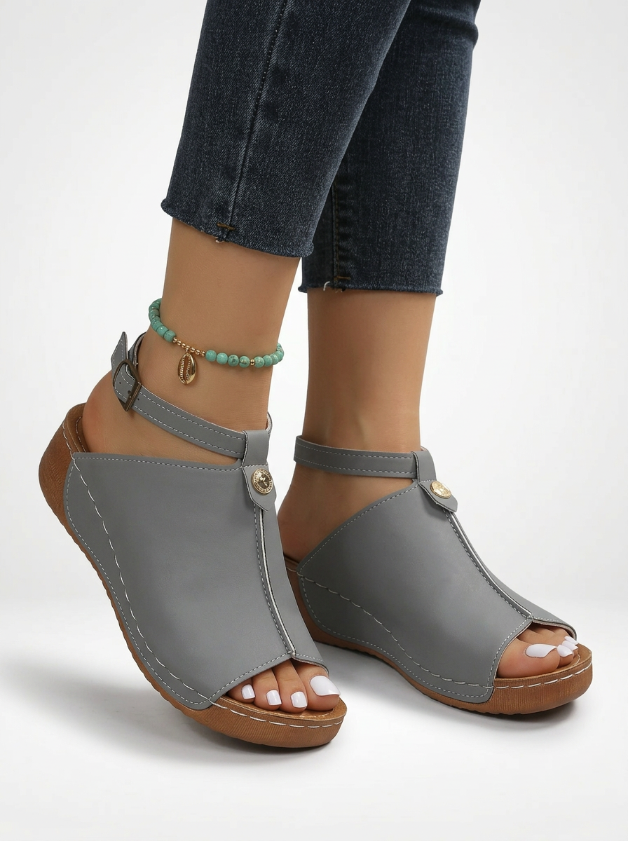 Structured Ankle Strap Platform Sandals