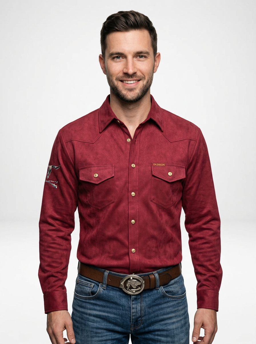Men’s Western Inspired Long Sleeve Cowboy Shirt