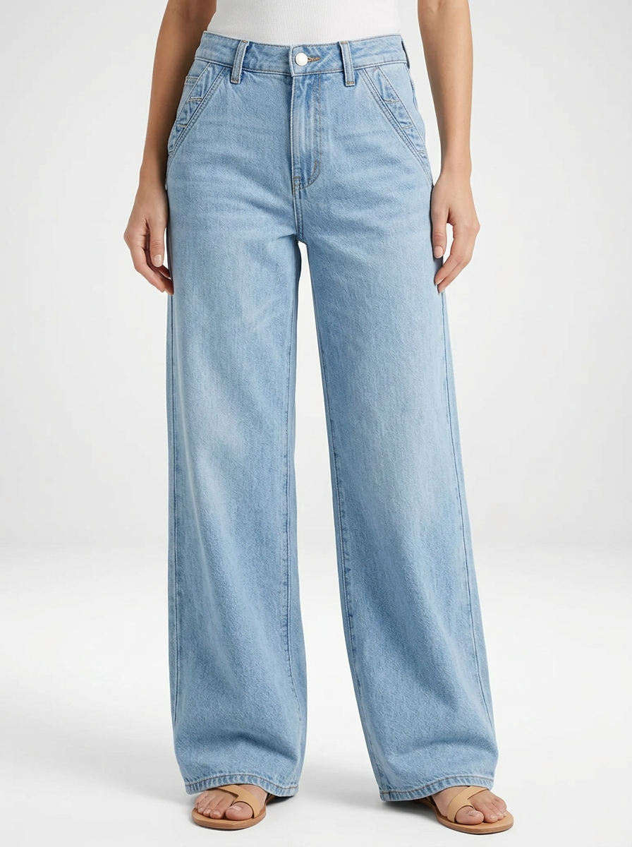 Women's Loose Fit Wide Leg Denim Jeans