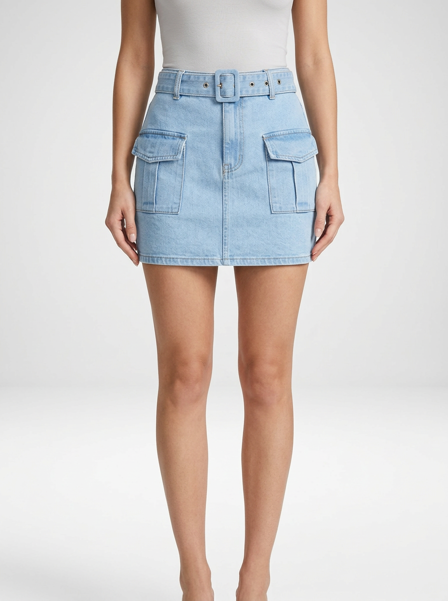 High Waisted Structured Mini Skirt for Women