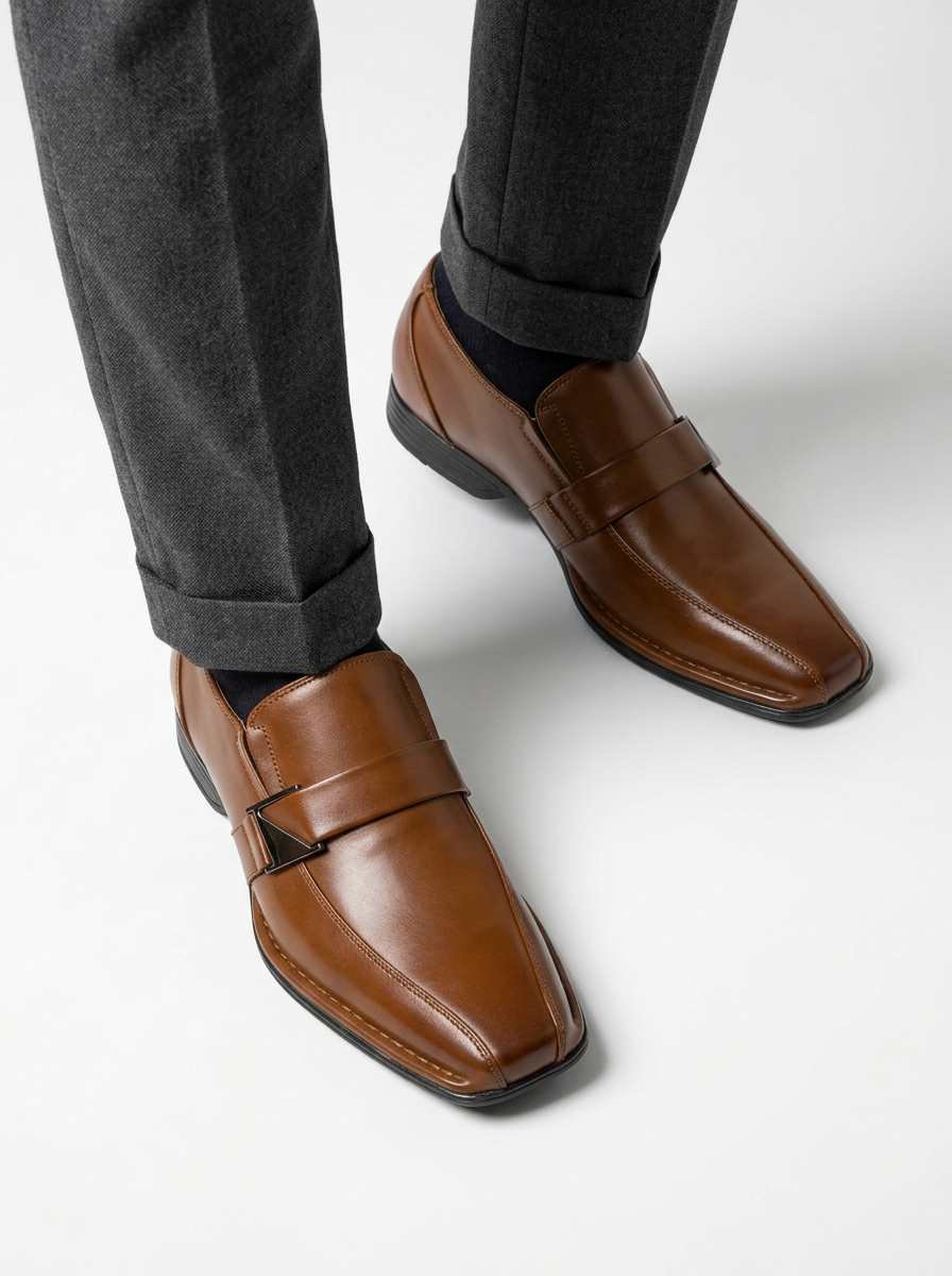 Men’s Square Toe Dress Loafers Slip On