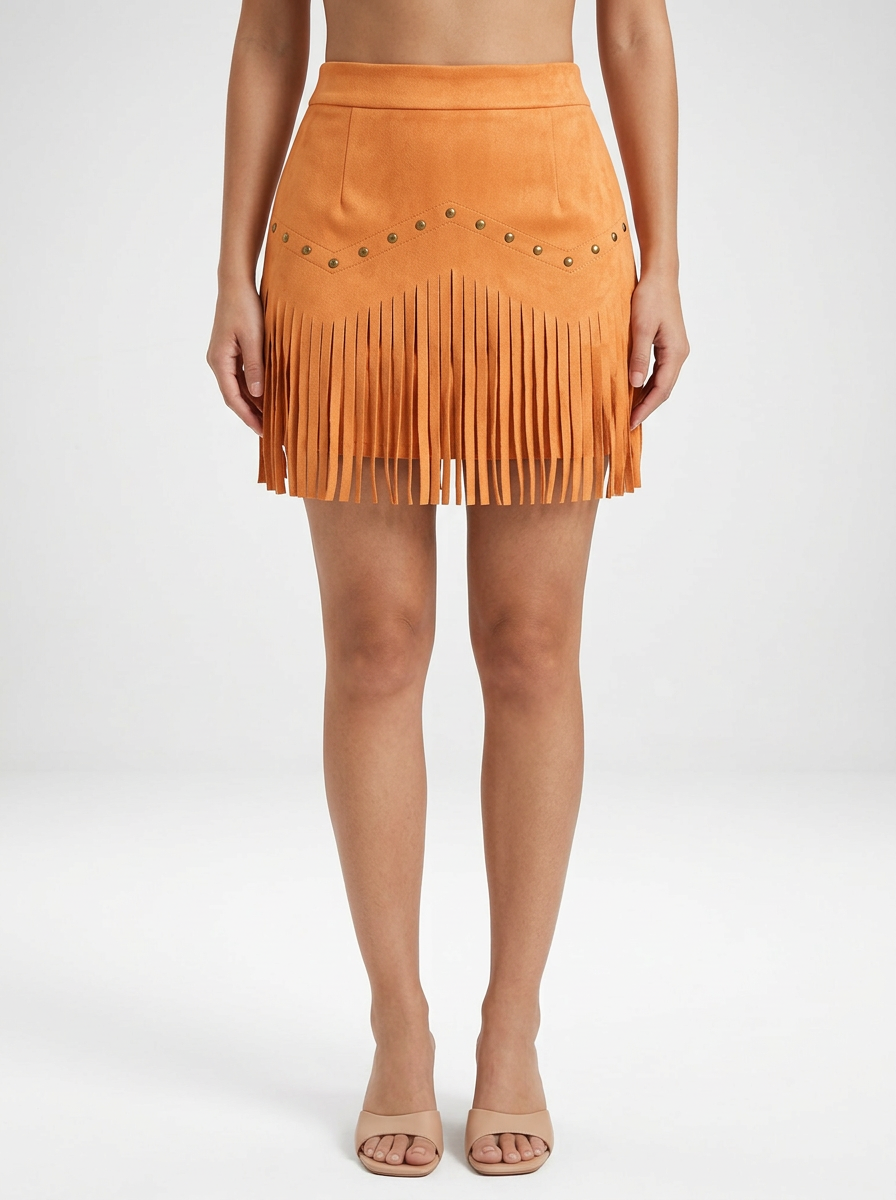 Suede A-Line Mini Skirt