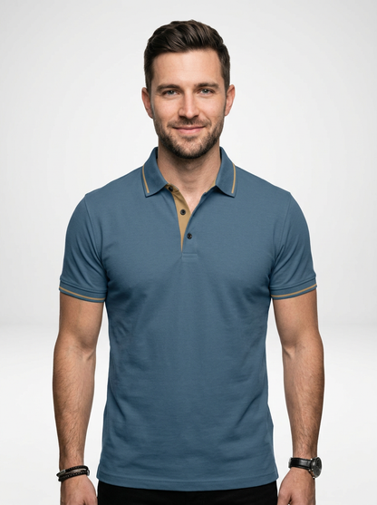Elegant Contemporary Men’s Short-Sleeve Business Polo Shirt