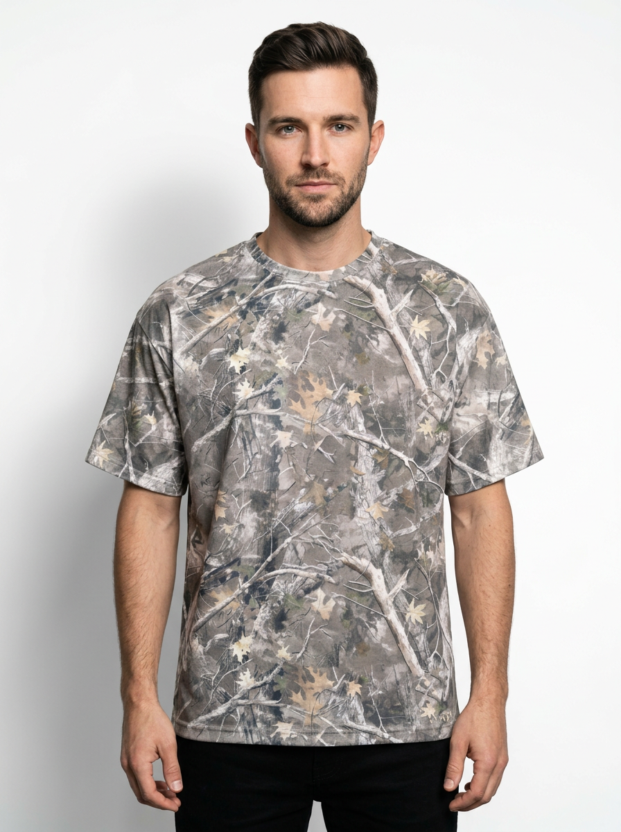 Men’s Camouflage Print Loose Fit Short Sleeve T Shirt