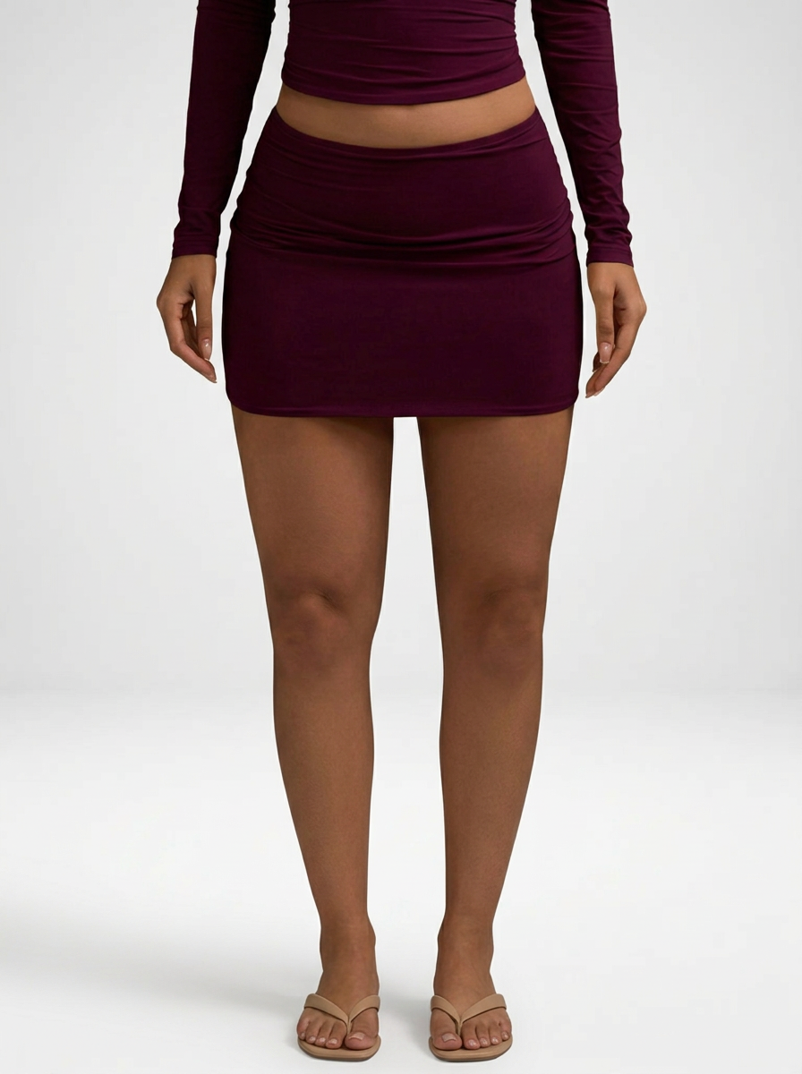 Pleated Bodycon Mini Skirt