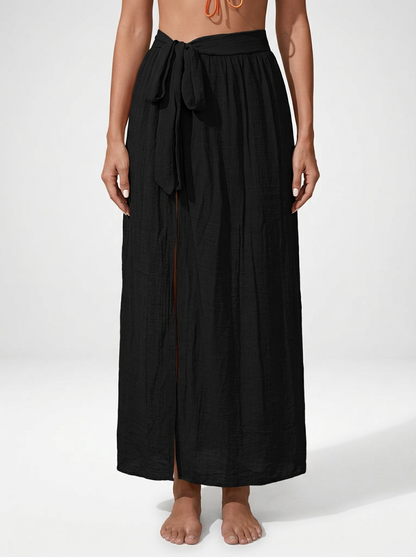 Knot Waist Beach Cover Up Maxi Skirt
