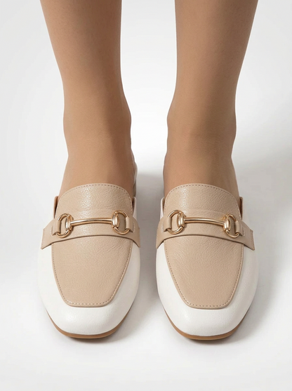 Women's Vintage Backless Square Toe Loafers