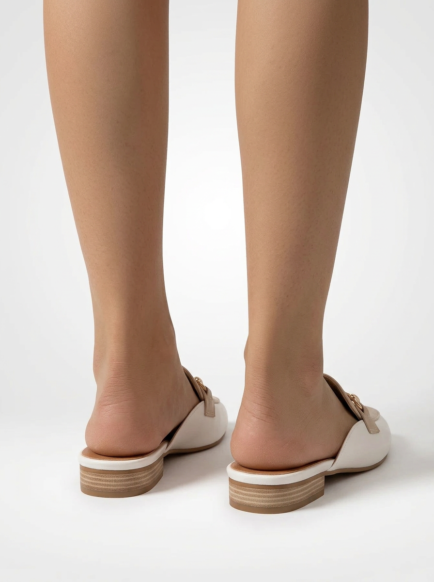 Women's Vintage Backless Square Toe Loafers