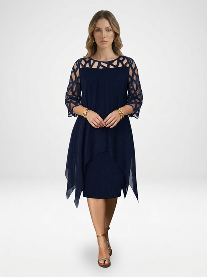 Chiffon Overlay Midi Dress