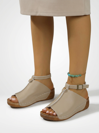 Structured Ankle Strap Platform Sandals