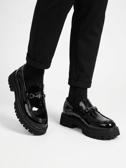 Men’s Platform Buckle Slip On Loafers