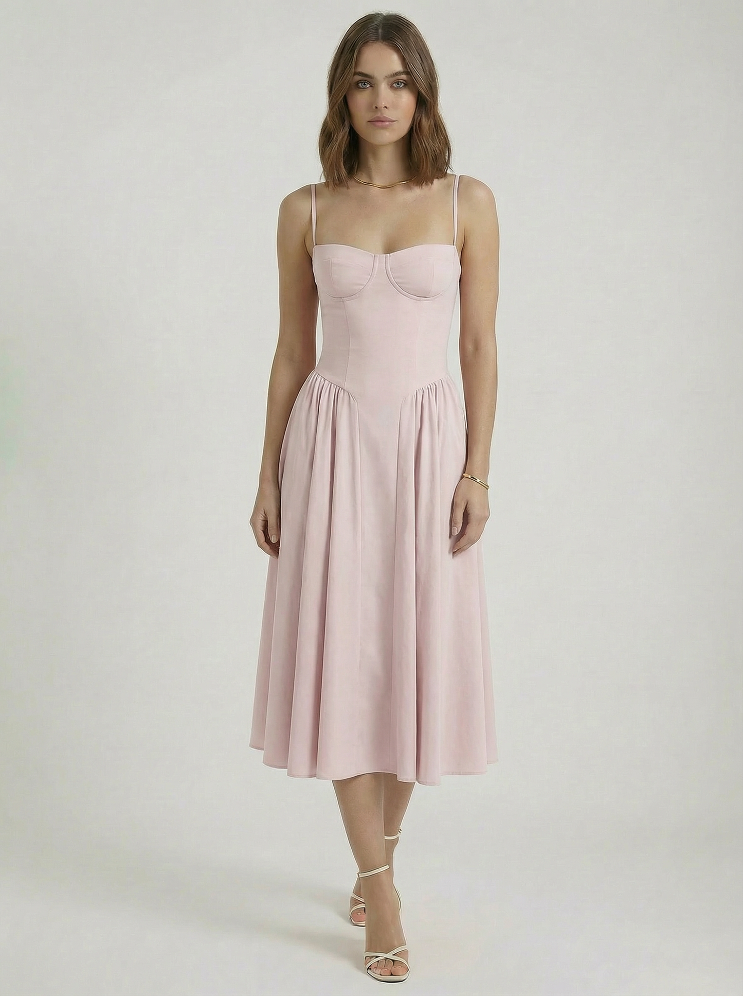 Odette Corset Cocktail Midi Dress