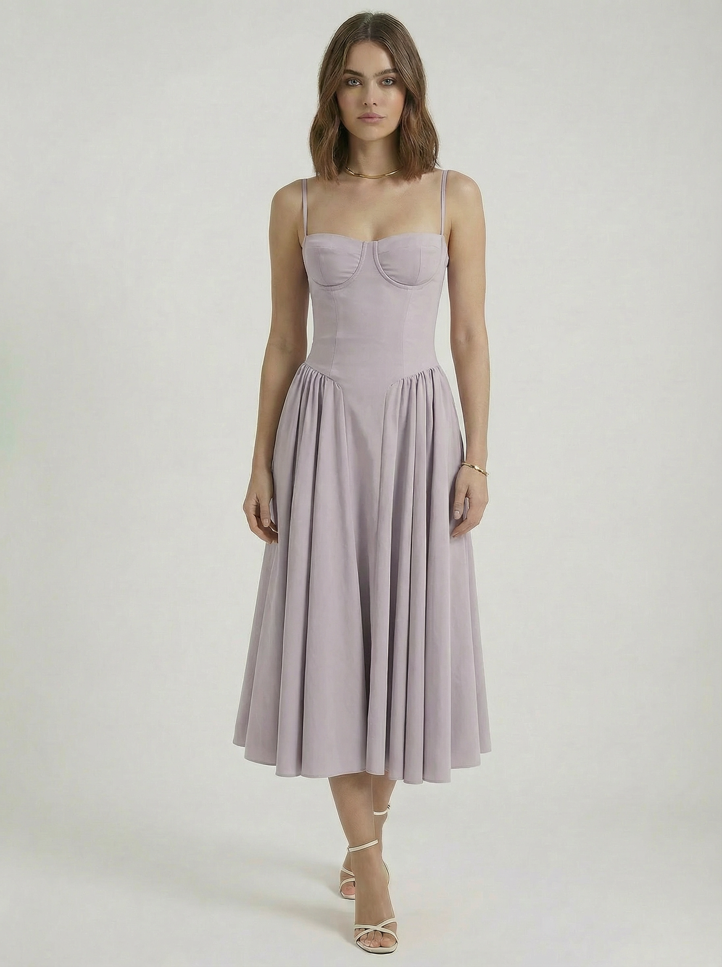 Odette Corset Cocktail Midi Dress