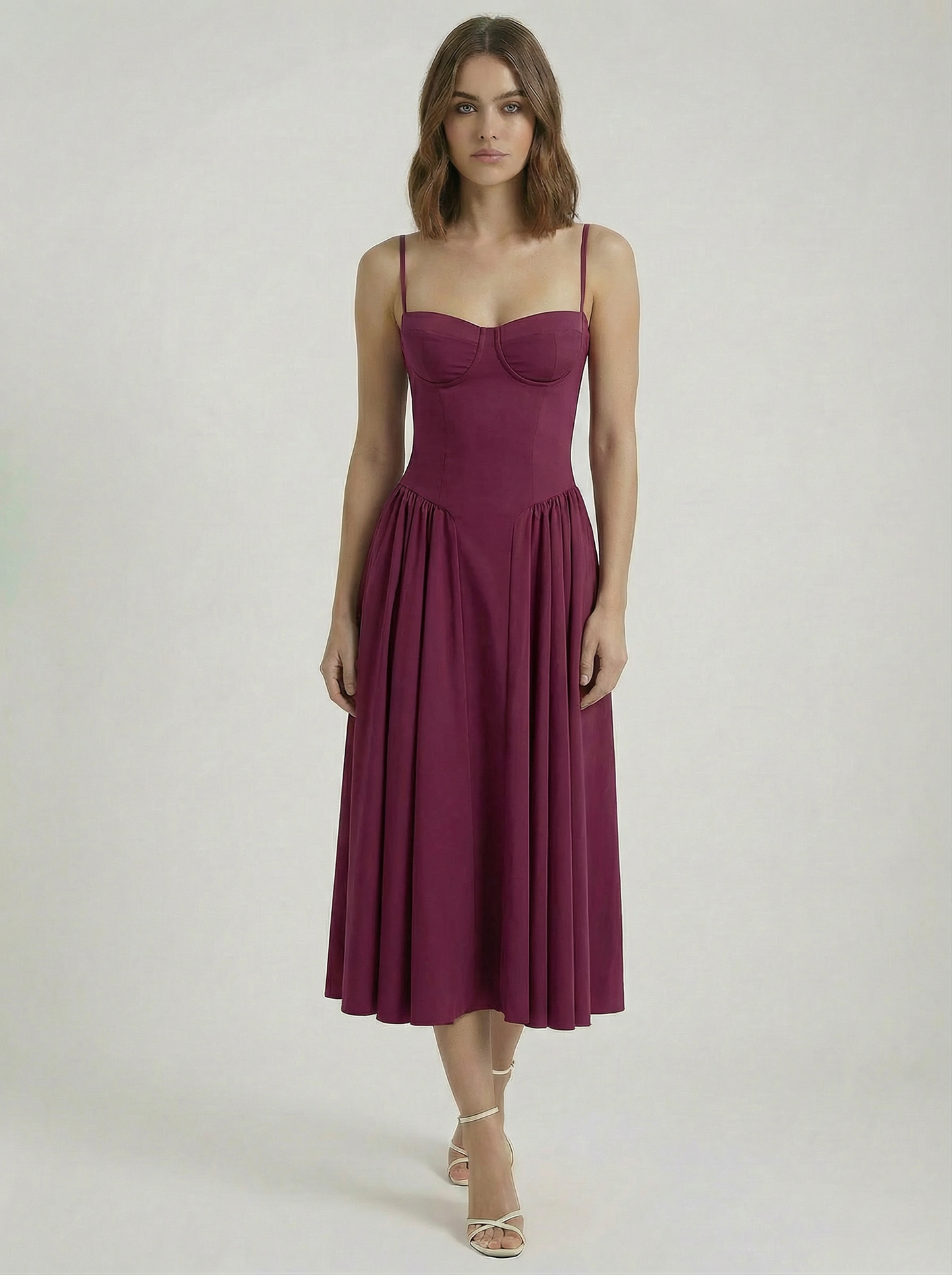 Odette Corset Cocktail Midi Dress