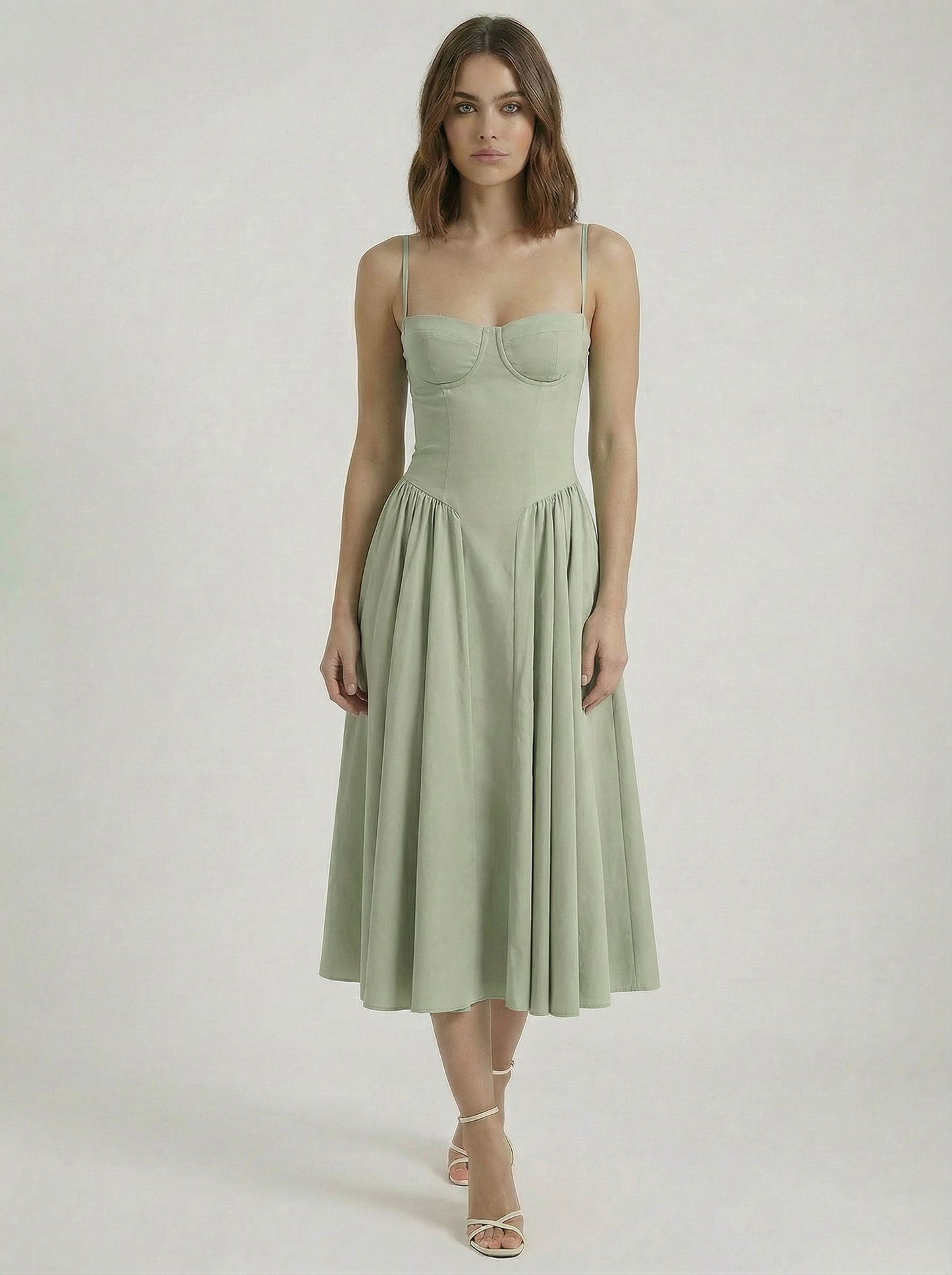 Odette Corset Cocktail Midi Dress