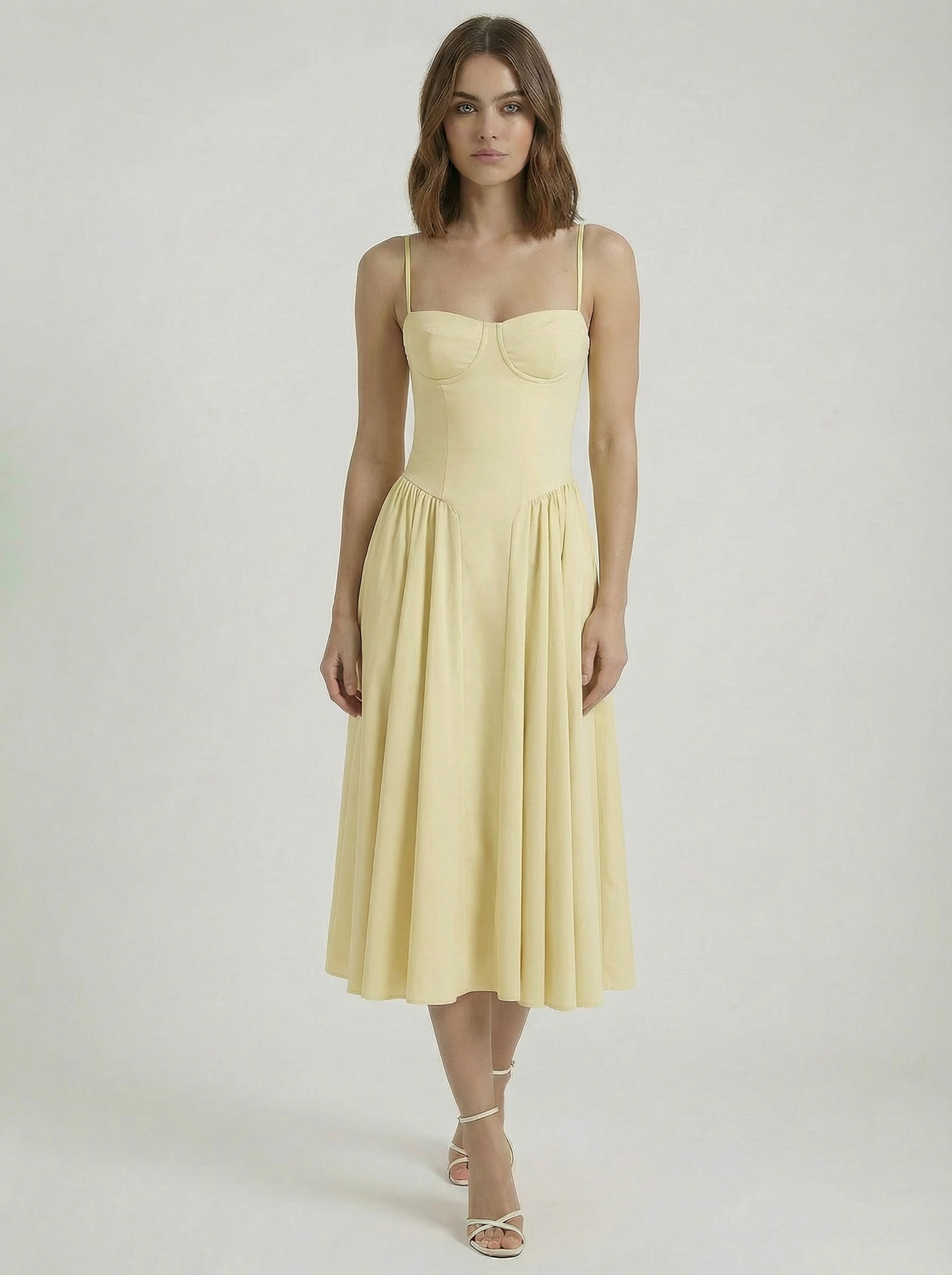 Odette Corset Cocktail Midi Dress