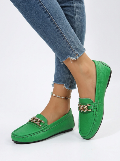 Women's Chain Detail Slip On Loafers