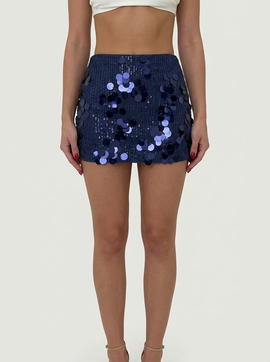 Sequin Stretch Bodycon Mini Skirt
