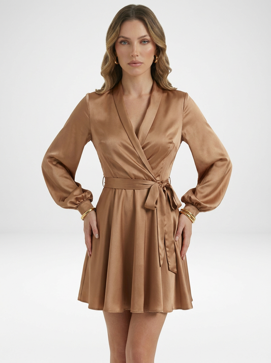 Pauline Satin Mini Cocktail Party Dress
