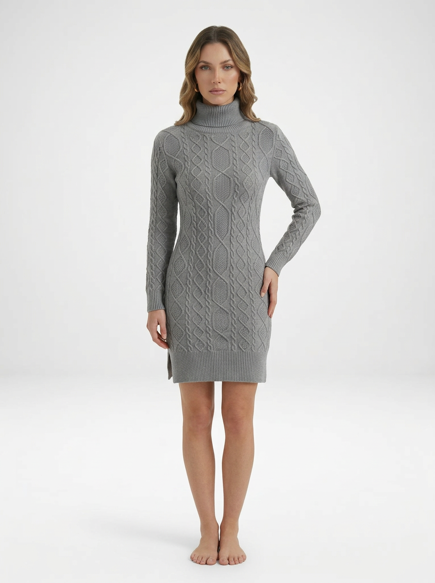 Women's A-Line Knit Sweater Mini Dress
