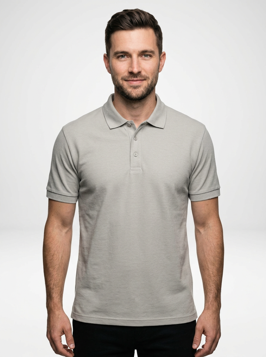 Cotton Blend Polo Shirt for Men with Athletic Fit