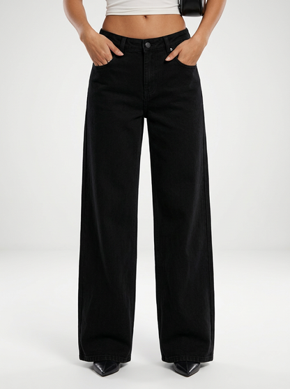 Women's Low Waist Loose Straight Leg Denim Jeans