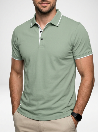 Elegant Contemporary Men’s Short-Sleeve Business Polo Shirt