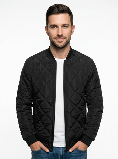 Men’s Lightweight Quilted Zip Bomber Jacket