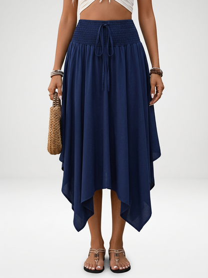 Paisley Print Asymmetric Maxi Skirt