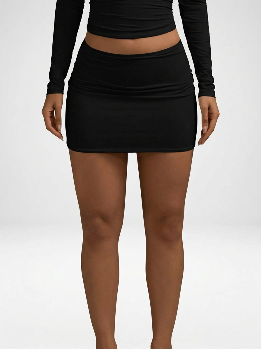 Pleated Bodycon Mini Skirt