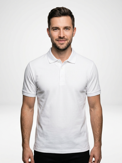 Cotton Blend Polo Shirt for Men with Athletic Fit