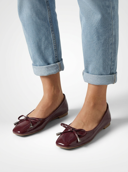 Women's Square Toe Bow Slip-On Flats