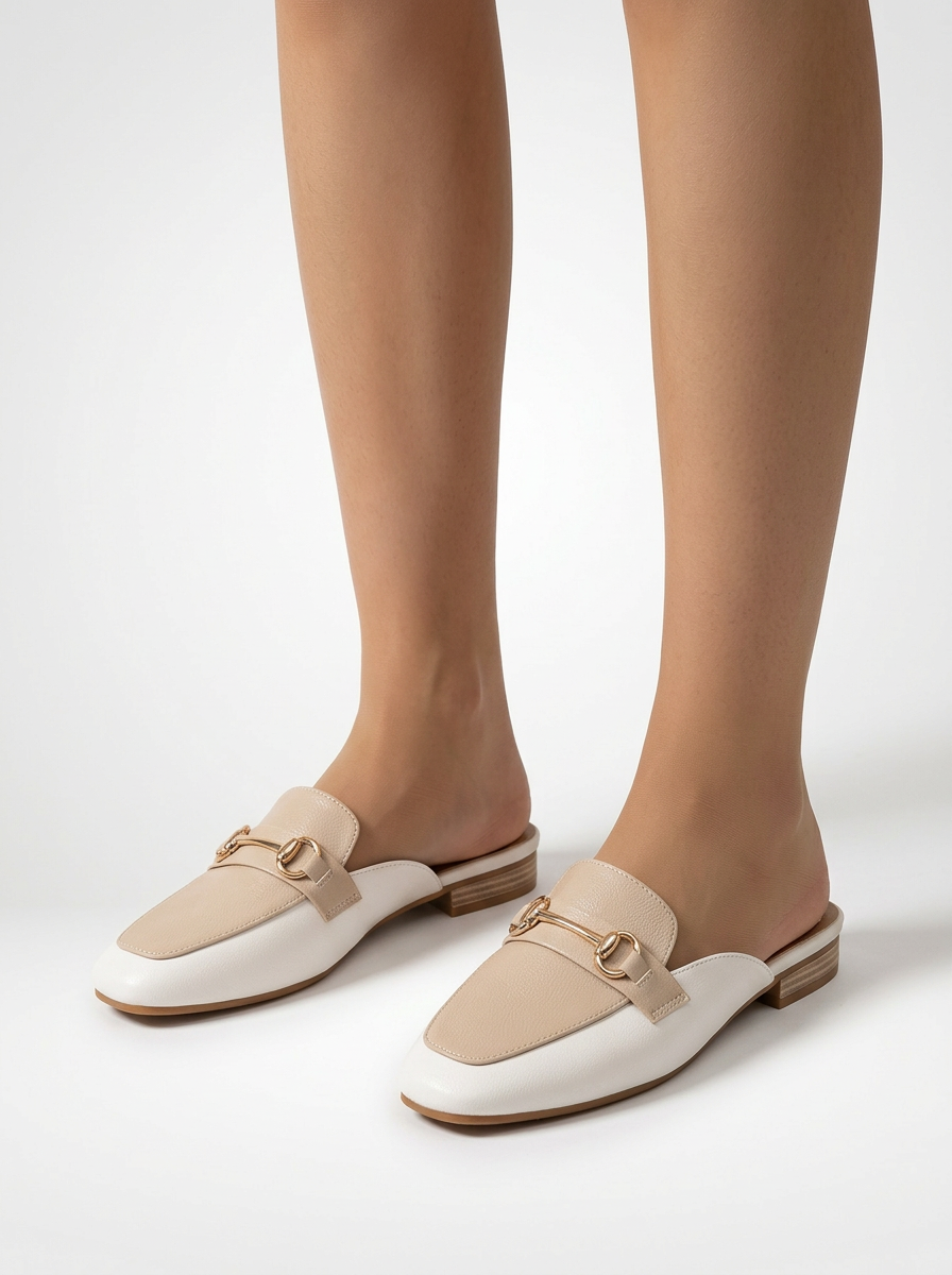 Women's Vintage Backless Square Toe Loafers
